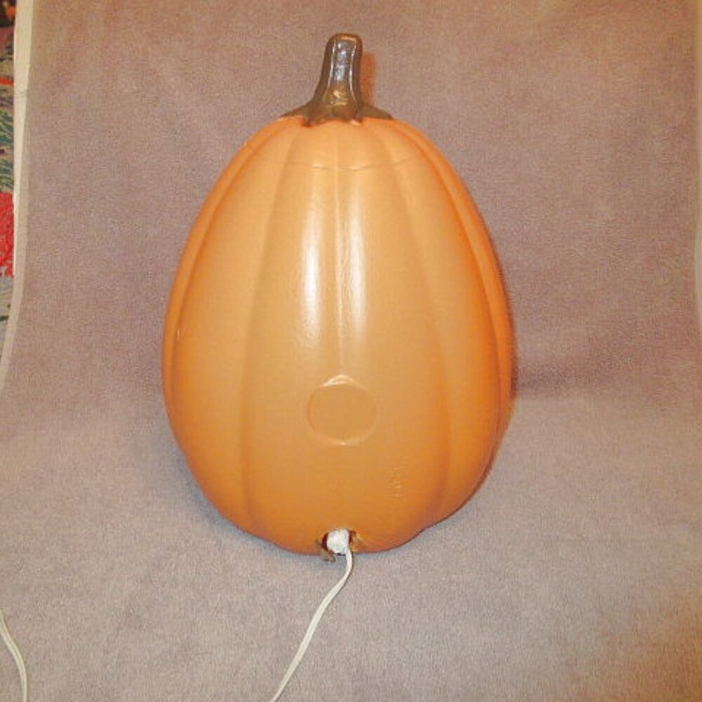 Vtg Halloween Blow Mold Light-Up Jack O Lantern Pumpkin XL 16" Yard Home Decor - Picture 5 of 12